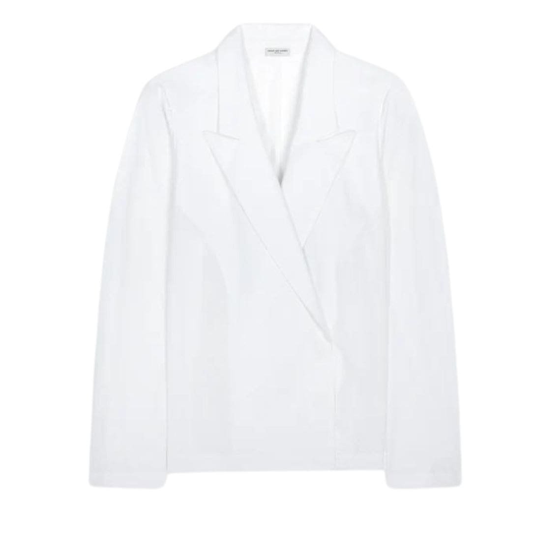 DRIES VAN NOTEN COTTON BLAZER SHIRT OFF WHITE