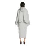 DRIES VAN NOTEN DRAPED HOODIE GREY MELANGA