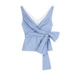 DRIES VAN NOTEN WRAPPED BOW TOP LIGHT BLUE