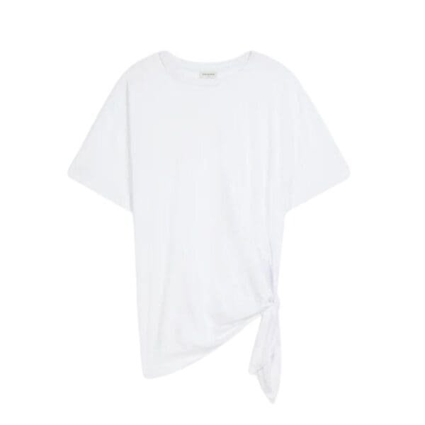 DRIES VAN NOTEN DRAPED KNOT TEE WHITE