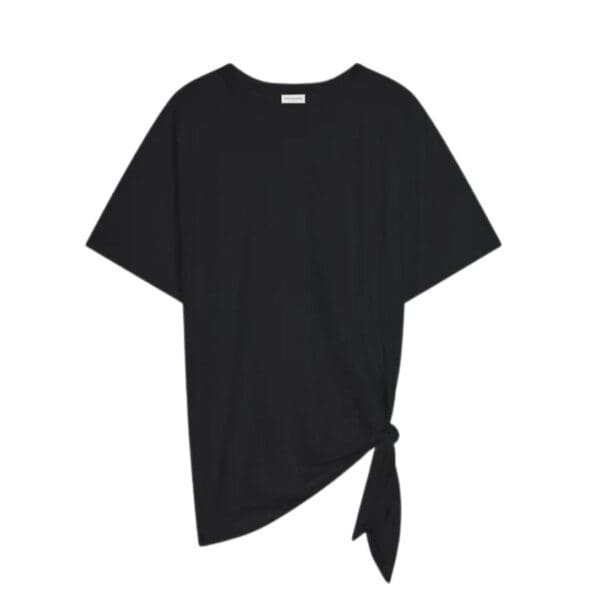 DRIES VAN NOTEN DRAPED KNOT TEE BLACK
