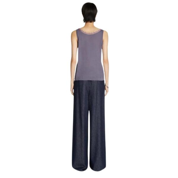 DRIES VAN NOTEN RIBBON TANK TOP ANTHRACITE