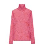 DRIES VAN NOTEN SHEER TURTLENECK TEE RED