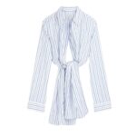 DRIES VAN NOTEN KNOTTED COTTON SHIRT LIGHT BLUE