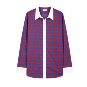 DRIES VAN NOTEN GEOMETRIC SHIRT BLUE