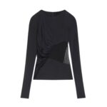 GIVENCHY DRAPED TOP IN JERSEY AND 4G LACE