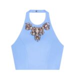 GIVENCHY CROPPED TOP IN LEATHER WITH EMBROIDERED STONES