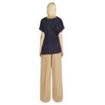 DRIES VAN NOTEN DRAPED LACE SHIRT MIDNIGHT