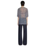 DRIES VAN NOTEN SHEER OVERSIZED TEE DARK BROWN