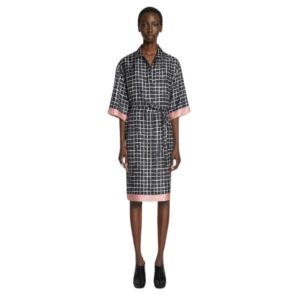 DRIES VAN NOTEN SILK SHIRT DRESS DESSIN A