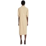 DRIES VAN NOTEN DRAPED COTTON DRESS SAND