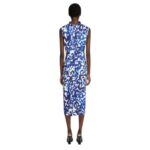 DRIES VAN NOTEN PRINTED SHIFT DRESS BLUE