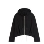 DRIES VAN NOTEN COCOON ZIP HOODIE BLACK