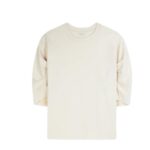 DRIES VAN NOTEN DRAPED SLEEVE TEE ECRU