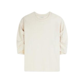 DRIES VAN NOTEN DRAPED SLEEVE TEE ECRU
