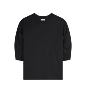 DRIES VAN NOTEN DRAPED SLEEVE TEE BLACK