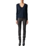 STOULS ALESSIA LONG-SLEEVED LEATHER TOP