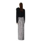 MAGDA BUTRYM CLASSIC JERSEY SHIRRED FLOWER BLOUSON IN BLACK