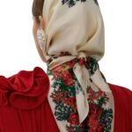 MAGDA BUTRYM CLASSIC JERSEY SHIRRED FLOWER BLOUSON IN RED