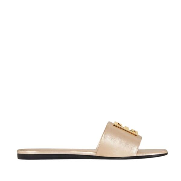 GIVENCHY 4G FLAT MULES IN LAMINATED LEATHER