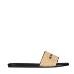 GIVENCHY 4G FLAT MULES IN RAFFIA
