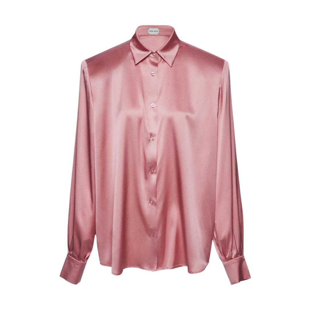 MAGDA BUTRYM CLASSIC SILK SHIRT IN PINK