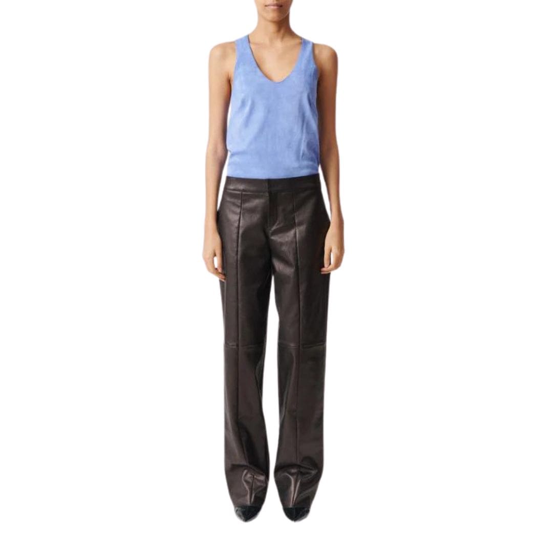 STOULS MASSIMO STRAIGHT LEATHER PANTS Step into timeless elegance with the