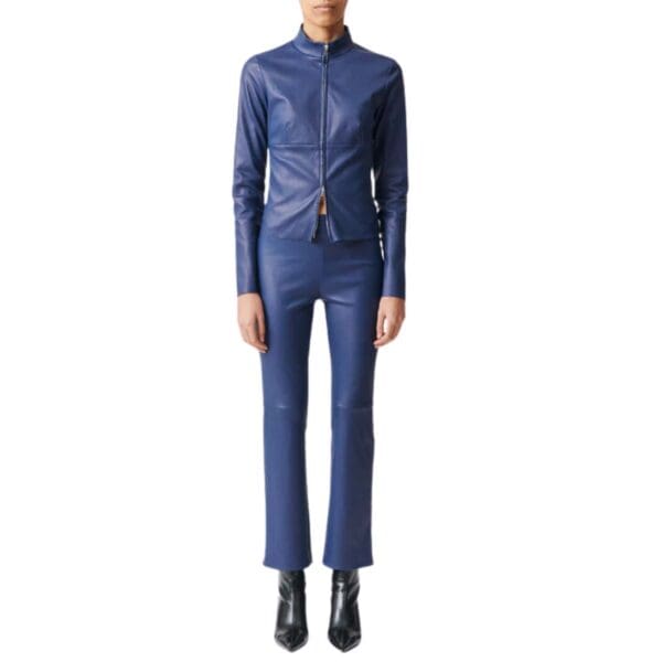vSTOULS JP TWENTY SHORT AND FLARED LEATHER PANTS
