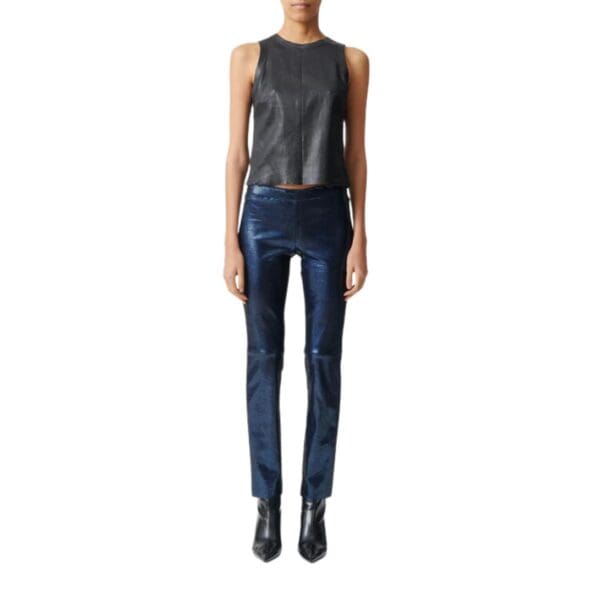STOULS PAM TANK-TOP EN CUIR STRETCH