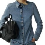MAGDA BUTRYM FITTED DENIM SHIRTS IN FADED BLUE