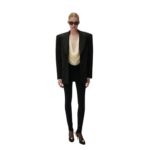 MAGDA BUTRYM LONG SLEEVE DRAPED JERSEY BLOUSE IN CREAM