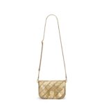 LOEWE GOYA PUFFER MINI BAG IN PLEATED METALLIC LEATHER