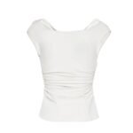 MAGDA BUTRYM OFF SHOULDER DRAPED TOP IN WHITE