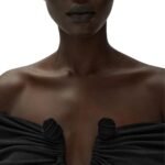 MAGDA BUTRYM OFF SHOULDER JERSEY TOP IN BLACK