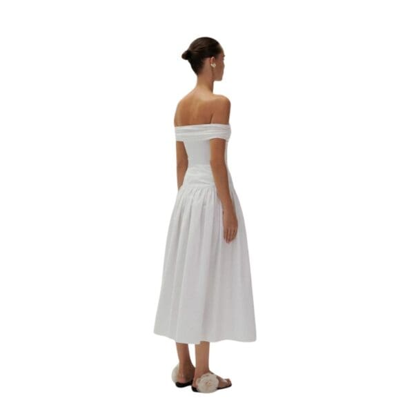 MAGDA BUTRYM OFF SHOULDER JERSEY TOP IN WHITE