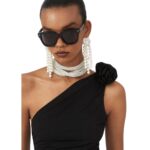 MAGDA BUTRYM ONE SHOULDER T SHIRT IN BLACK