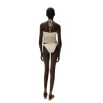 MAGDA BUTRYM PEARL HALTERNECK TUBE TOP IN CREAM