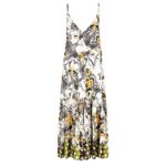 DRIES VAN NOTEN A-LINE RUFFLED DRESS ECRU