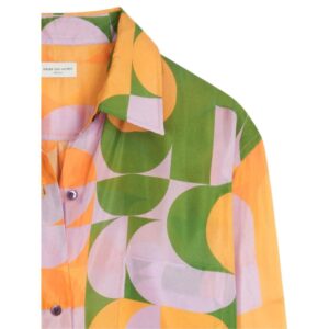 DRIES VAN NOTEN SILK SHIRT DRESS ORANGE