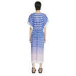DRIES VAN NOTEN COTTON DRAWSTRING KAFTAN BLUE