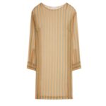 DRIES VAN NOTEN STRAIGHT SILK DRESS PEACH