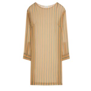 DRIES VAN NOTEN STRAIGHT SILK DRESS PEACH