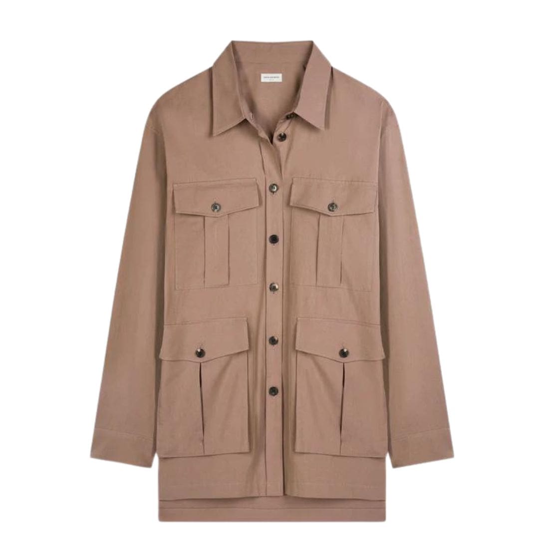 DRIES VAN NOTEN UTILITY SHIRT DRESS SMOKE 1 DRIES VAN NOTEN UTILITY SHIRT DRESS SMOKE