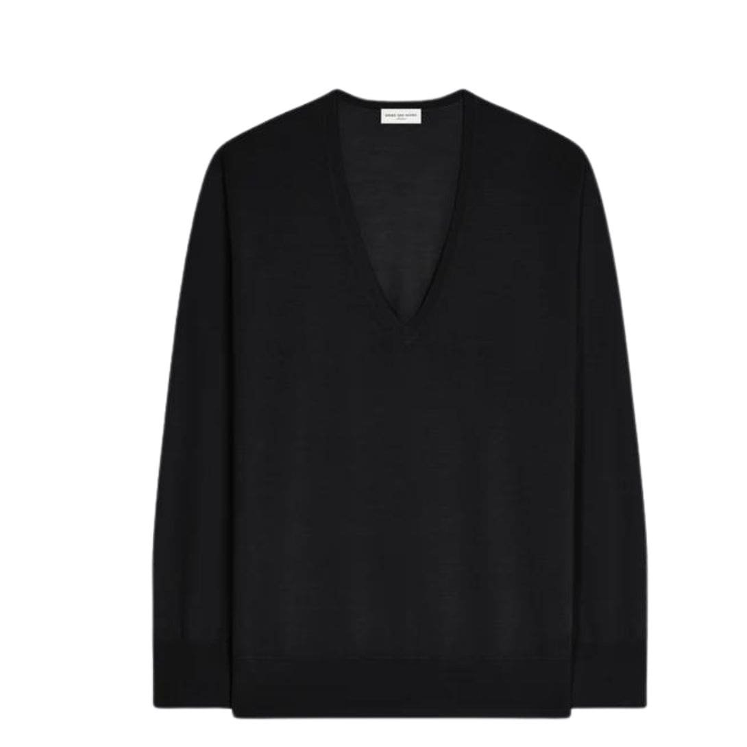 DRIES VAN NOTEN MERINO WOOL SWEATER BLACK