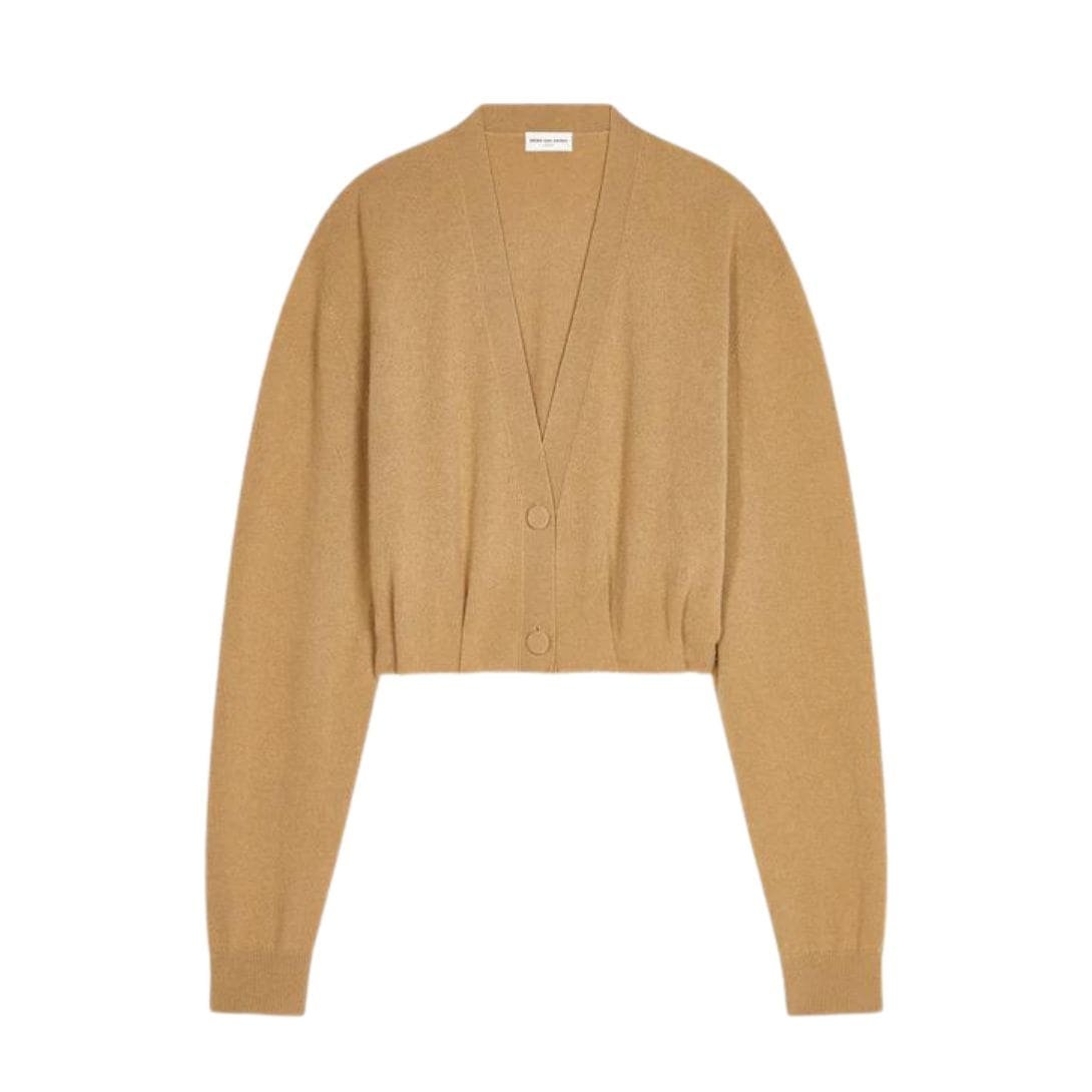 DRIES VAN NOTEN CASHMERE CARDIGAN CAMEL