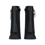 GIVENCHY SHARK LOCK BIKER ANKLE BOOTS IN GRAINED LEATHER