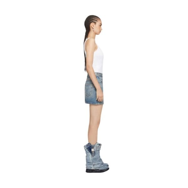 GIVENCHY SHARK LOCK BIKER ANKLE BOOTS IN JEANS