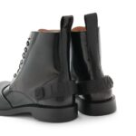 LOEWE CAMPO LACE UP BOOTIE IN BRUSHED CALFSKIN AND RUBBER
