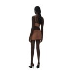 MAGDA BUTRYM SWEETHEART BRA TOP IN BROWN SUEDE