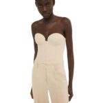 MAGDA BUTRYM WOOL CROSET TOP IN BEIGE